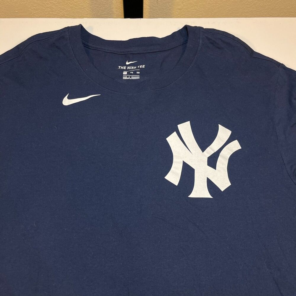 Nike New York Yankess Jersey Style MLB Baseball T SHIRT Mens XXL Anthony Rizzo